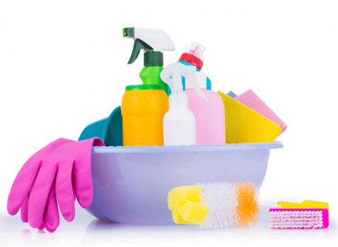 House cleaner using eco-friendly products in a Tottenham home